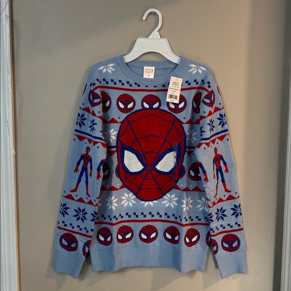 NWT Marvel Spider-Man Holiday Christmas Crewneck Sweater